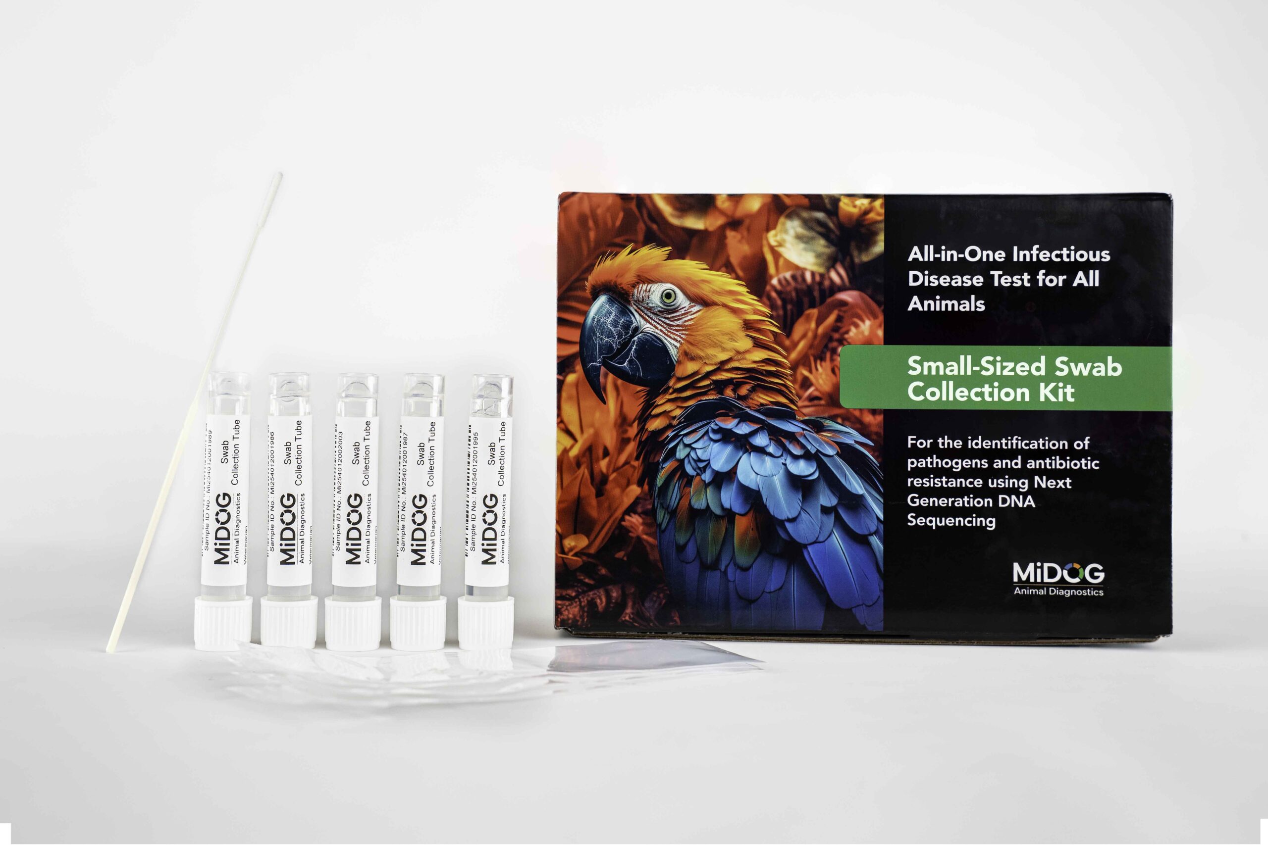 MiDOG Swab Collection Kit with swab and test kits