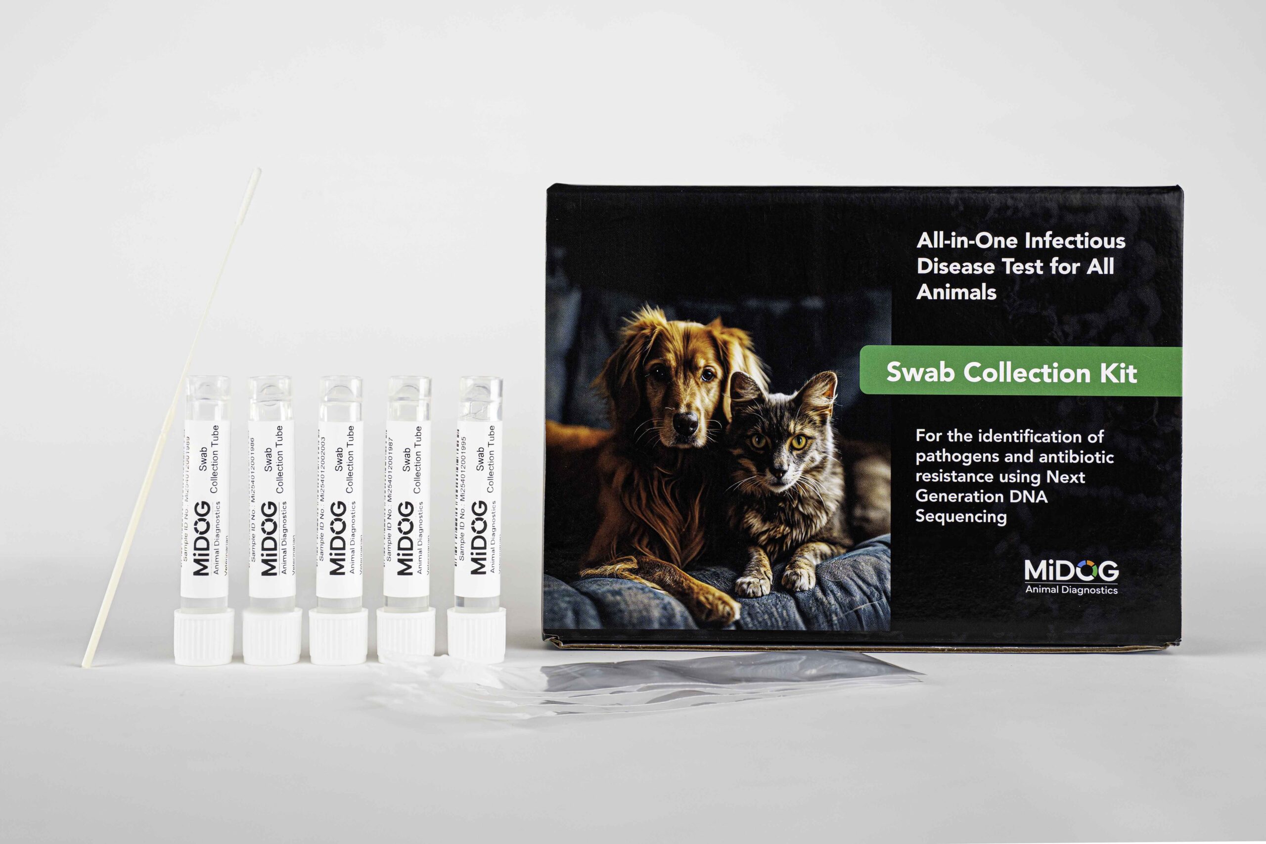 MiDOG Swab Collection Kit with test tubes and swab