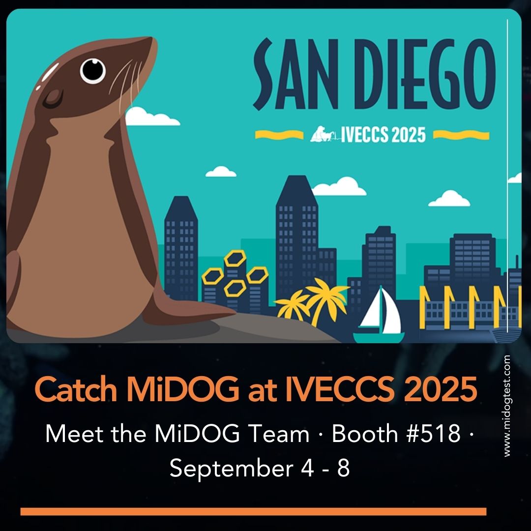 Catch MiDOG at IVECCS 2025. Meet the MiDOG Team · Booth #518 · September 4 - 8