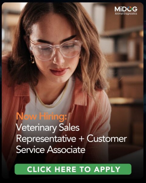 MiDOG is hiring a Veterinary Sales Representative and Customer Service Associate in Tustin, California.