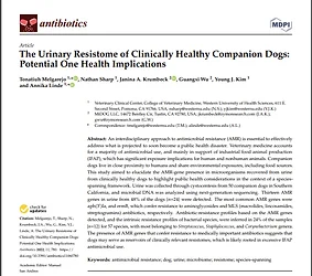 MiDOG Publication:The Urinary Resistome of Clinically Healthy Companion Dogs: Potential One Health Implications