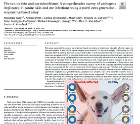 MiDOG Publication: The canine skin and ear microbiome: A comprehensive survey of pathogens implicated in canine skin and ear infections using a novel next-generation-sequencing-based assay